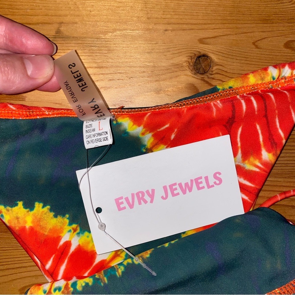 Evry Jewels Green and Orange Tie-Dye Bikini Set - Picture 5 of 8